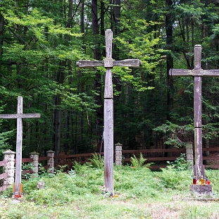 113352jawornik6 Jawornik, krzyże obok cerkwiska, 2006 (foto: P. Szechyński)
