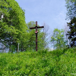 dolzyca2005a Dołżyca k.Cisnej, krzyż w miejscu po cerkwi z 1907 roku, 2005 (foto: P. Szechyński)