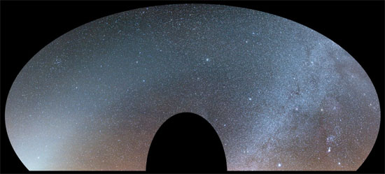 Zimowe światło zodiakalne nad Bukowym Berdem, fot. Pavol Ďuris