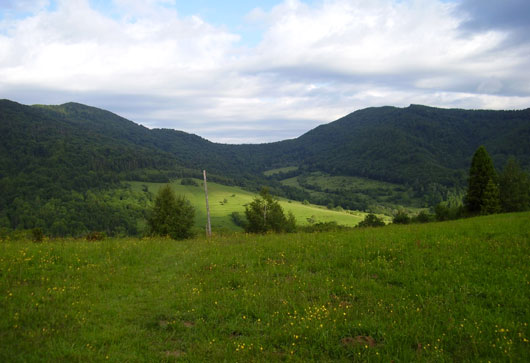 Widok z Nasiczniańskiej przełęczy