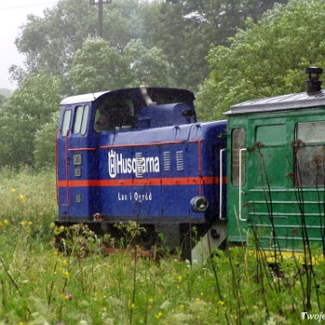 kolejka2006a Bieszczadzka Kolejka Leśna, Wola Michowa, kolejka w deszczu, 2006 (foto: P. Szechyński)