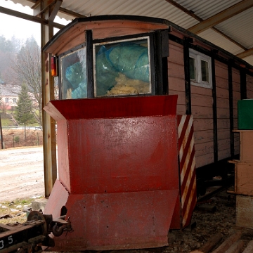 kolejka2011c Bieszczadzka Kolejka Leśna, pług śnieżny, Majdan 2011 (foto: P. Szechyński)