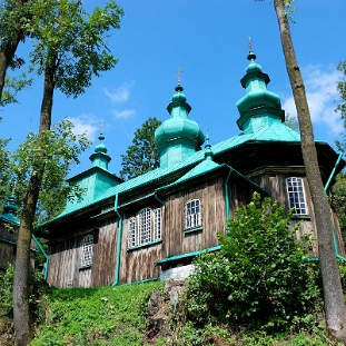 szczawne2010c Szczawne, drewniana trójdzielna cerkiew greckokatolicka z lat 1888-1889, obecnie cerkiew prawosławna, 2010 (fot. P. Szechyński)