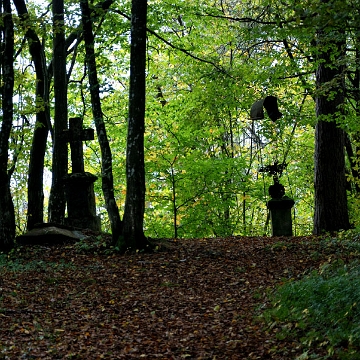 17d Bereźnica Niżna, nagrobki Amelii (z lewej) oraz Hawryły (z prawej) Zawojskich, 2014 (foto: P. Szechyński)