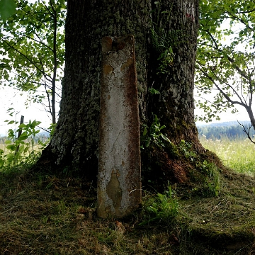 k_tarnawa2 Cokół pod krzyż przydrożny, Tarnawa Niżna - na początku betonówki do Dźwiniacza, 2016 (foto: P. Szechyński)