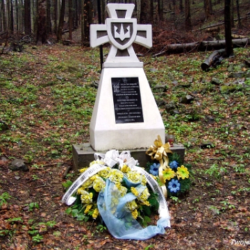 upa2008d Duszatyn (okolica), nieistniejący obelisk pamięci UPA, wiosna 2008 (foto: P. Szechyński)