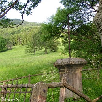 jaworzec-krzyz1 Jaworzec, stary krzyż uchodzący wówczas za pańszczyźniany, 2005 (foto: J. Milczanowska)