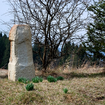 krzyz_buk2 Beniowa, droga od strony Bukowca, cokół pod krzyż, 2014 (foto: P. Szechyński)