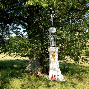 oslawica11b Osławica, krzyż przydrożny z 1901 r., przy starej drodze, 2016 (foto: P. Szechyński)