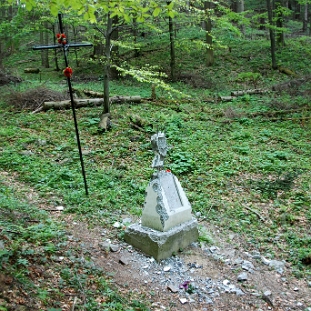 upa2009a Duszatyn (okolica), nieistniejący obelisk pamięci UPA, wiosna 2009 (foto: P. Szechyński)