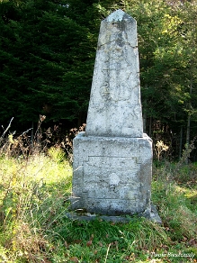 radoszycka2008 Przełęcz nad Radoszycami, węgierski słup graniczny z roku 1893, stan na rok 2008 (foto: P. Szechyński)