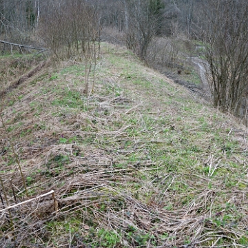 mikow2010r Mików, nasyp kolejki na nieczynnym odcinku na górny skład, 2010 (foto: P. Szechyński)