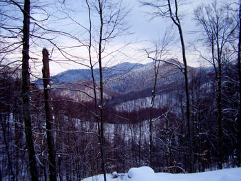 Zimowe widoki ze ścieżki Nasiczne - Sękowiec