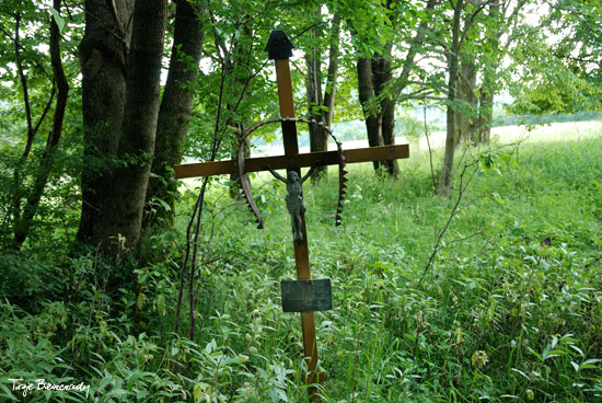 Cmentarz w Radziejowej, drewniany krzyż Drozd Katarzyna