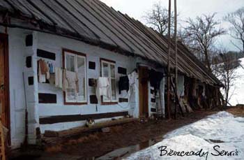 Typowa bojkowska chata w Bandrowie