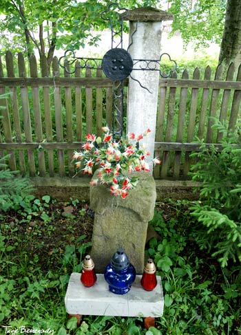 Jedyny krzyż na dawnym cmentarzu w Wetlinie