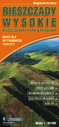 mapa Bieszczady Wysokie